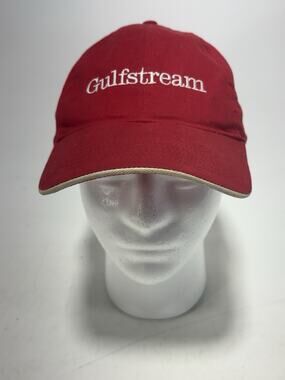 Gulfstream Aviation Red Adjustable Hat Cap Embroidered Aircraft Pilot
